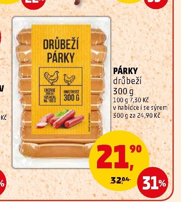 PÁRKY drůbeží 300 g