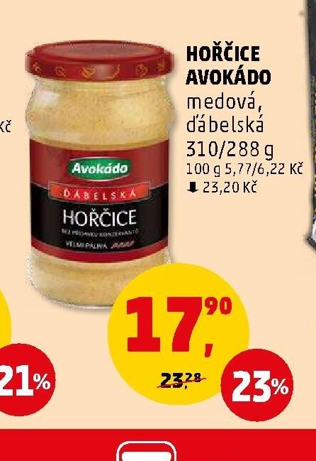 HOŘČICE AVOKÁDO medová, ďábelská
