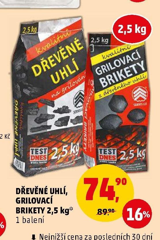 DŘEVĚNÉ UHLÍ, GRILOVACÍ BRIKETY 2,5 kg