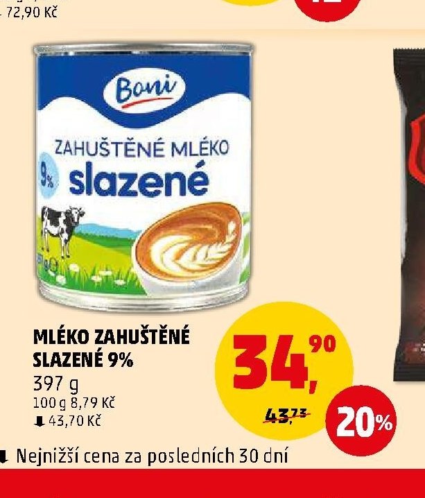 Mléko zahuštěné slazené 9%