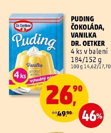 PUDING ČOKOLÁDA, VANILKA DR. OETKER