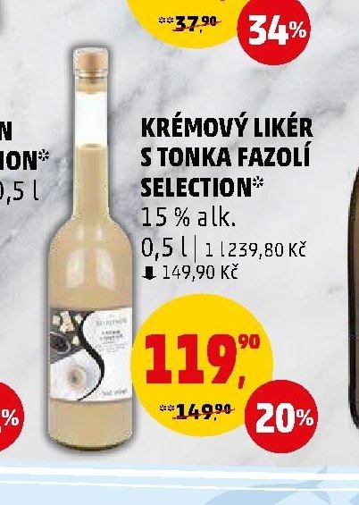 Krémový likér s tonka fazolí Selection