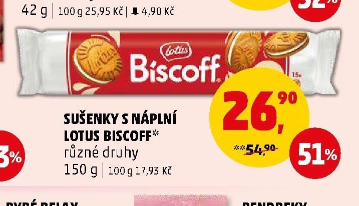SUŠENKY S NÁPLNÍ LOTUS BISCOFF