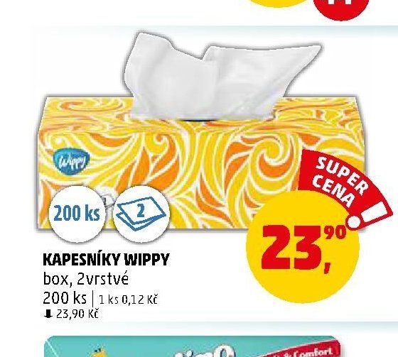 KAPESNÍKY WIPPY box, 2vrstvé