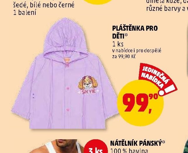 PLÁŠTĚNKA PRO DĚTI