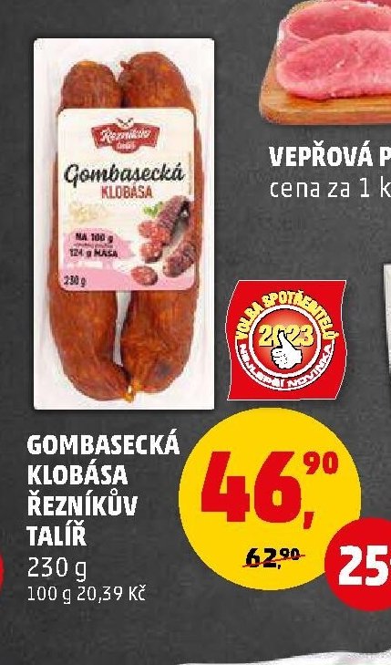 Gombasecká klobása Řezníkův talíř 230 g