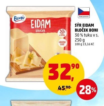 SÝR EIDAM BLOČEK BONI 250 g