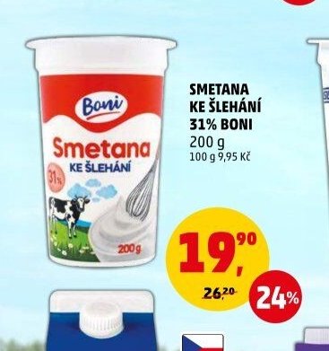 SMETANA KE ŠLEHÁNÍ 31% BONI 200 g