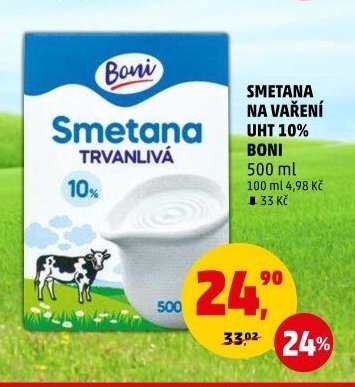 SMETANA NA VAŘENÍ UHT 10% BONI 500 ml