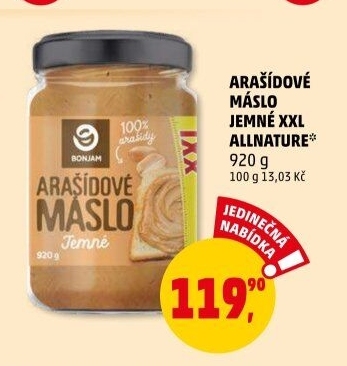 Arašídové máslo Allnature