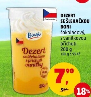 Dezert pudink se šlehačkou Boni