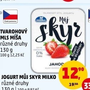 Dezert zakysaný ochucený Můj Skyr 0% Milko