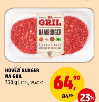 Hovězí burger Na gril Penny