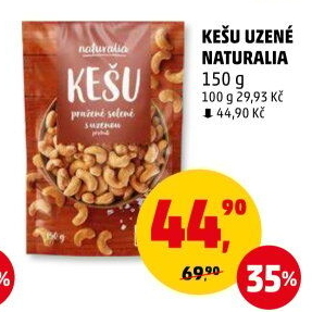 Kešu pražené uzené Naturalia