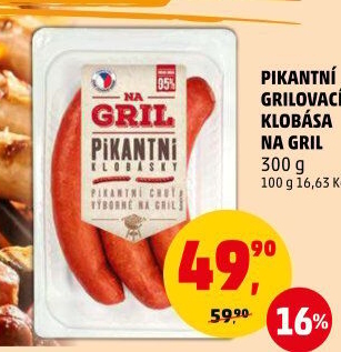 Pikantní klobása Na gril Penny