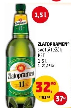 Pivo světlý ležák 11° Zlatopramen