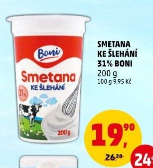 Smetana ke šlehání Boni 31%