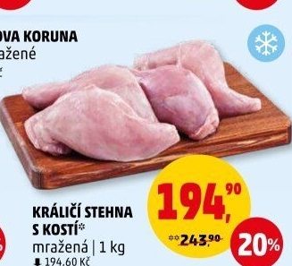 Stehna králičí s kostí mražená