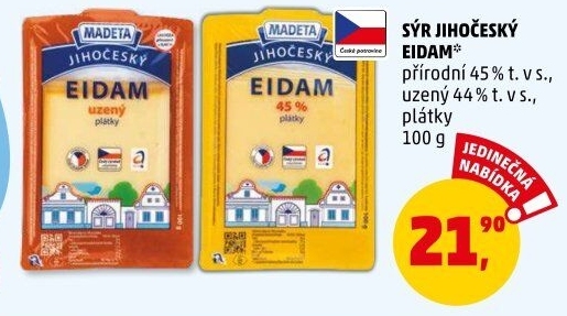 Sýr Eidam Jihočeský 45% Madeta