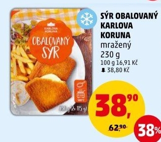 Sýr obalovaný mražený Karlova Koruna
