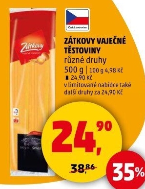 Těstoviny vaječné Zátkovy