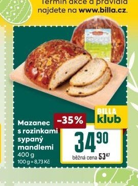 Mazanec s rozinkami sypaný mandlemi 400 g