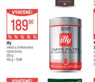 illy mletá a zrnková káva