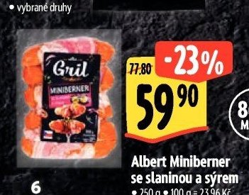 Albert Miniberner se slaninou a sýrem