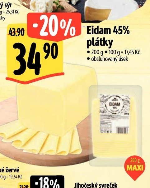 Eidam 45% plátky
