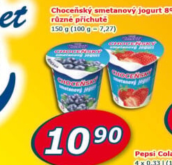 Jogurt smetanový ochucený Choceňský