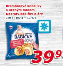 Knedlíky bramborové s uzeným masem mražené Dobroty babičky Kláry