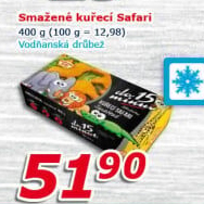 Nugetky kuřecí smažené mražené Safari Vodňanské kuře