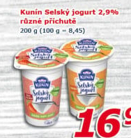 Ochucený jogurt selský Mlékárna Kunín