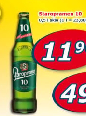 Pivo světlé výčepní 10° Staropramen