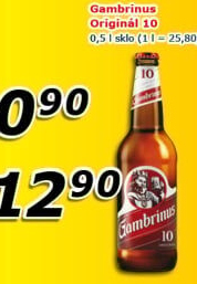 Pivo světlé výčepní Originál 10° Gambrinus