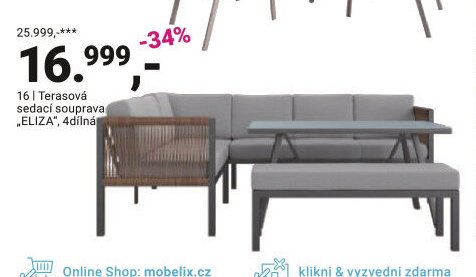 Terasová sedací souprava „ELIZA“, 4dílná - Möbelix akcniletaky.com