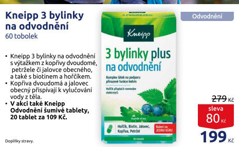 Doplněk stravy 3 bylinky na odvodnění Kneipp