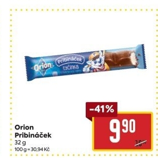 Tyčinka čokoládová Pribináček Orion