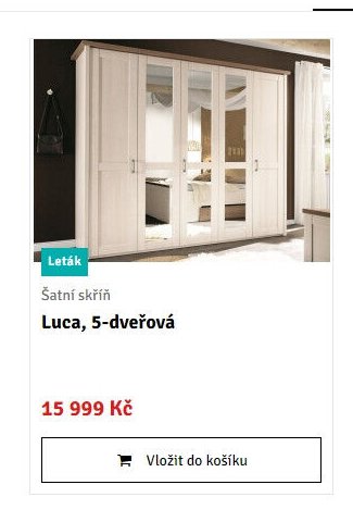 Šatní skříň Luca, 5-dveřová - ASKO akcniletaky.com