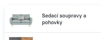 Sedací soupravy a pohovky