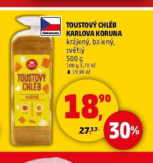 Toustový chléb Karlova Koruna
