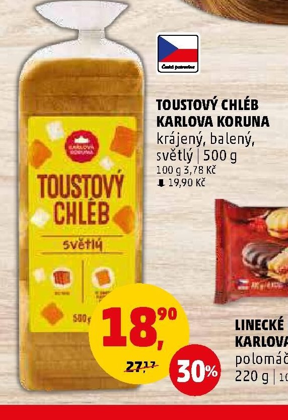Toustový chléb Karlova Koruna