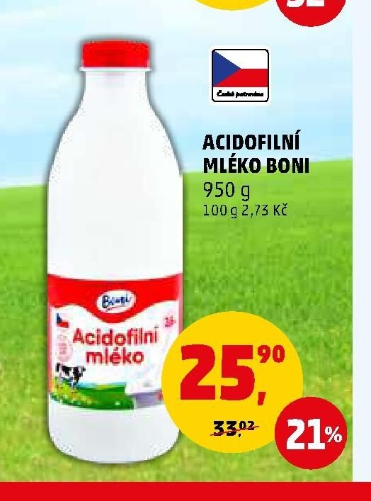 ACIDOFILNÍ MLÉKO BONI