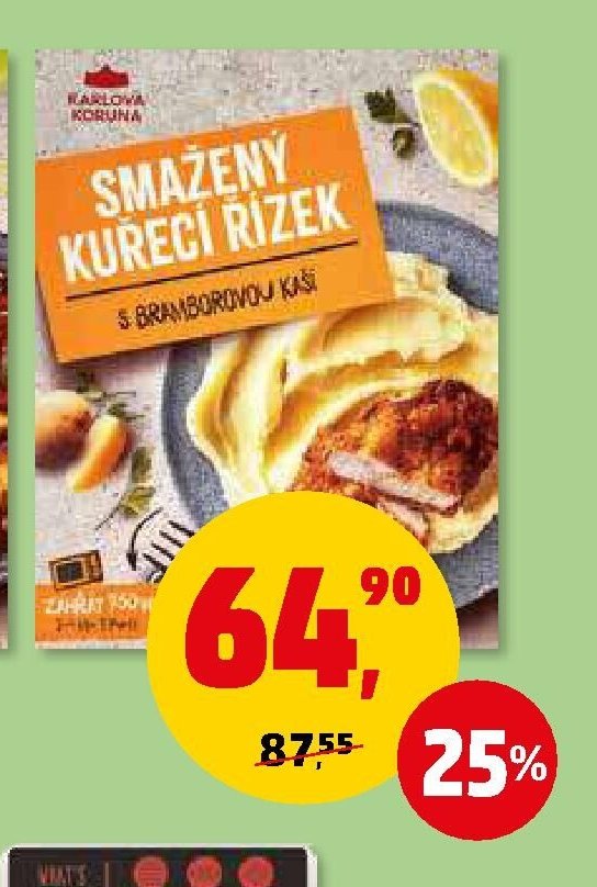 Karlova Koruna Smažený kuřecí řízek s kaší