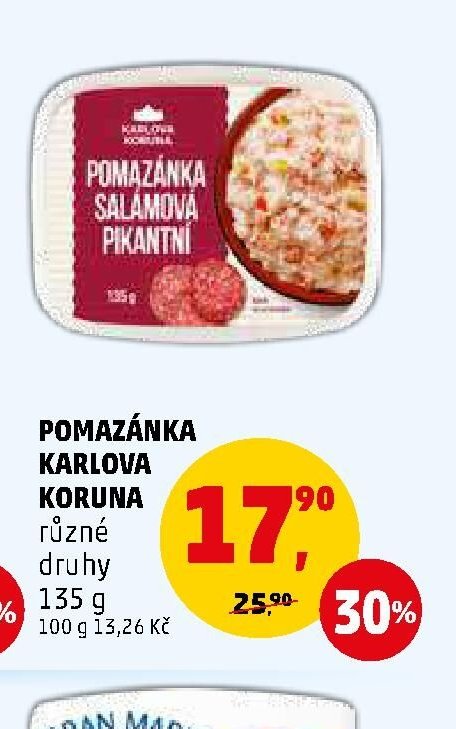 POMAZÁNKA KARLOVA KORUNA různé druhy