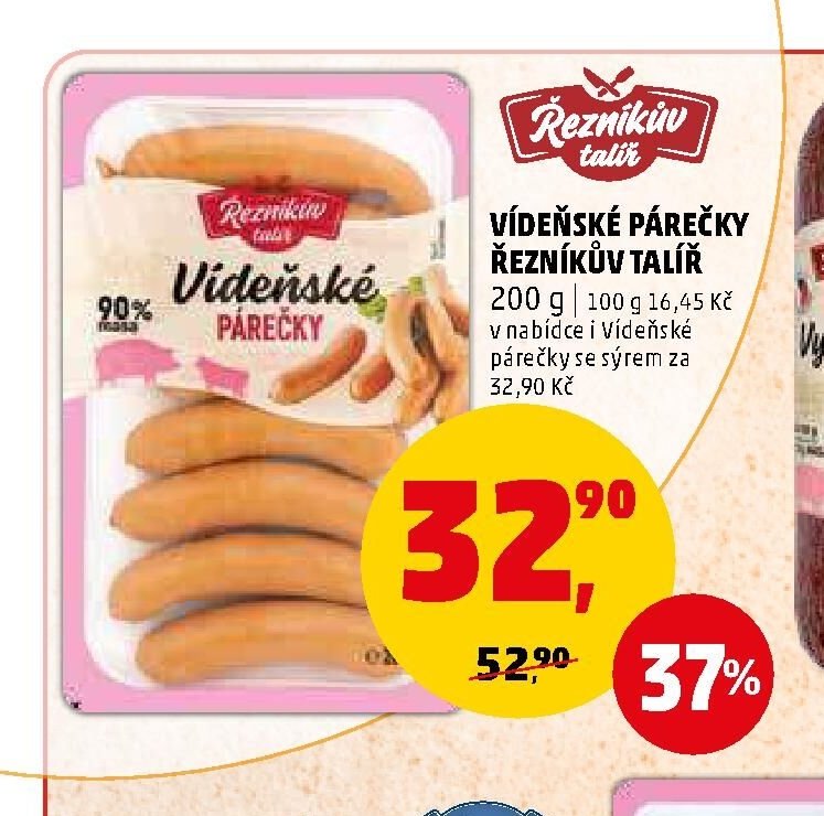 Vídeňské párečky Řezníkův talíř