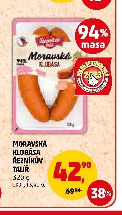 Moravská klobása Řezníkův talíř