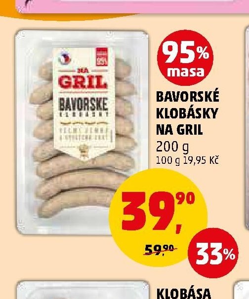 Bavorské klobásky na gril