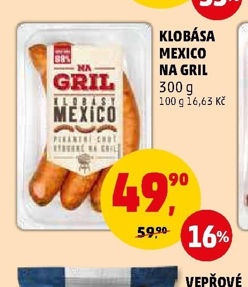 Klobása Mexico na gril