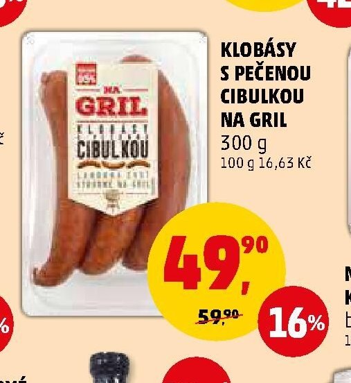 Klobásy s pečenou cibulkou na gril